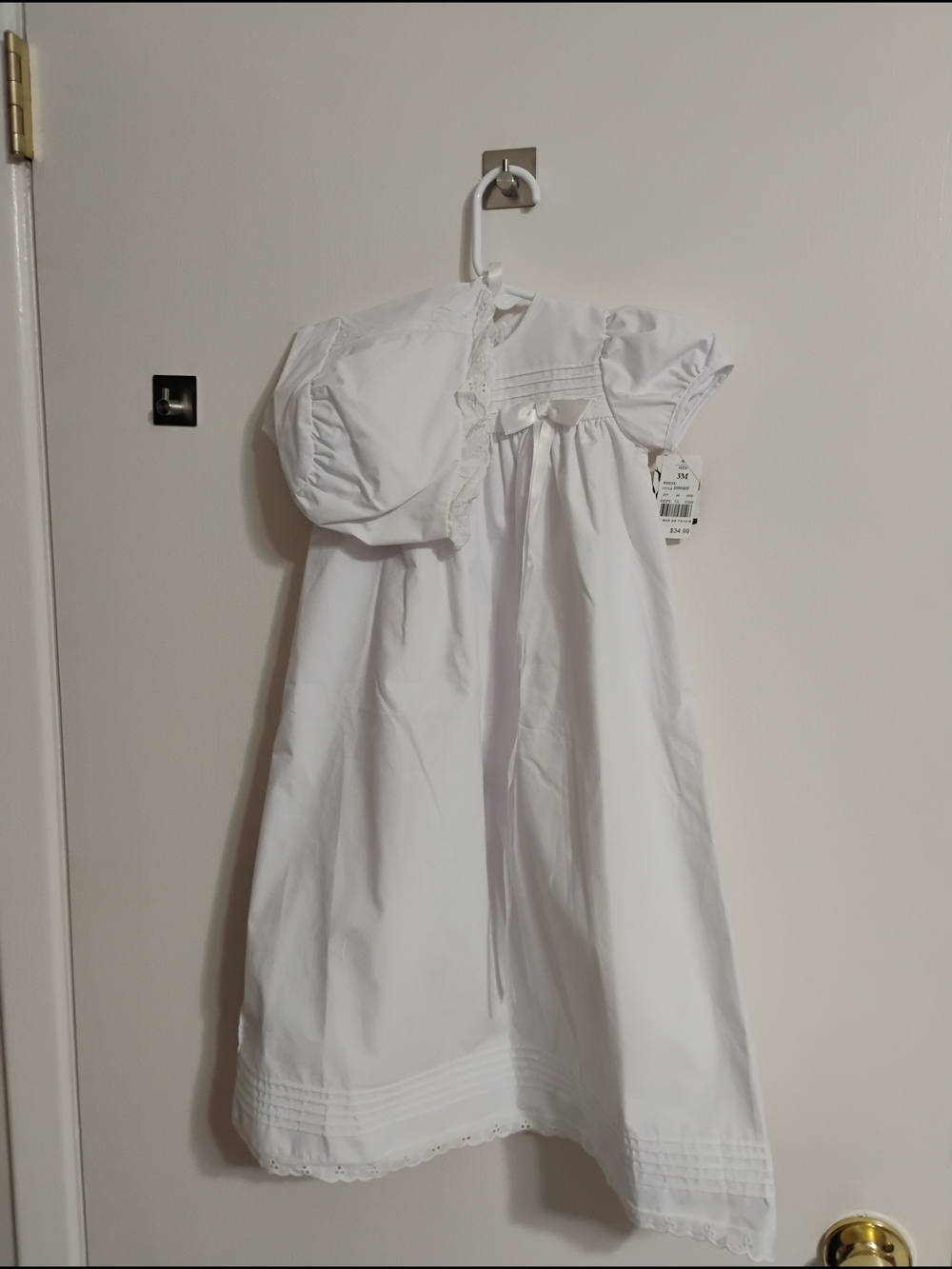 White Girls' Baptismal Gown And Bonnet